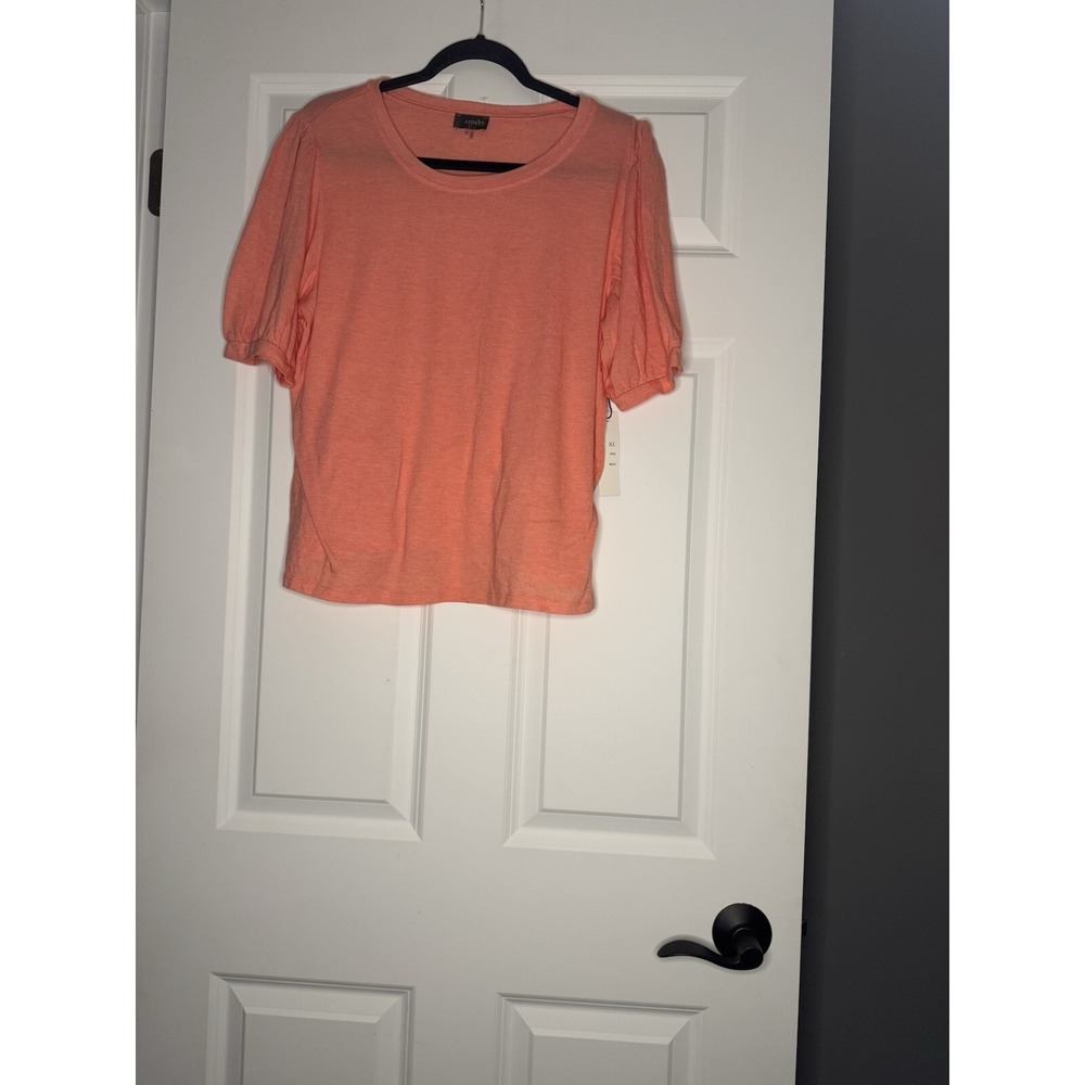 Crosby Puff Sleeve Knit Top Melon Color Xl  Nwt